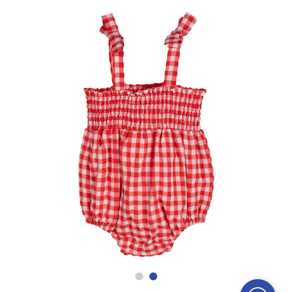 NWT Maison Me Baby Blakely Smocked Bubble 6-12 Months